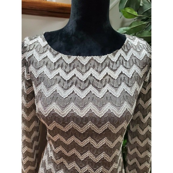 Jessica H Women's Gray Cotton Round Neck Long Sleeve Knee Length Dress Size 10 - Picture 6 of 11
